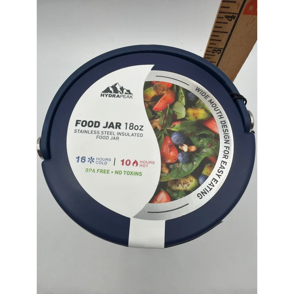 HydraPeak 18 oz Monster Truck Kids Insulated Food Jar Stainless Steel Navy NWT